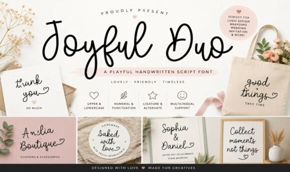 Joyful Duo: Elevate Your Visual Design with Handwritten Charm