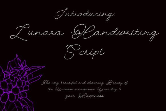 Lunara Handwriting Script 6.0: Elegant Light Typography