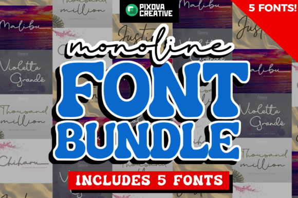 Monoline 5 Script Bundle: Elevate Your Design Typography